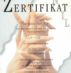Certyfikat dla Marzena Partyka