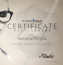 Certyfikat dla Marzena Partyka